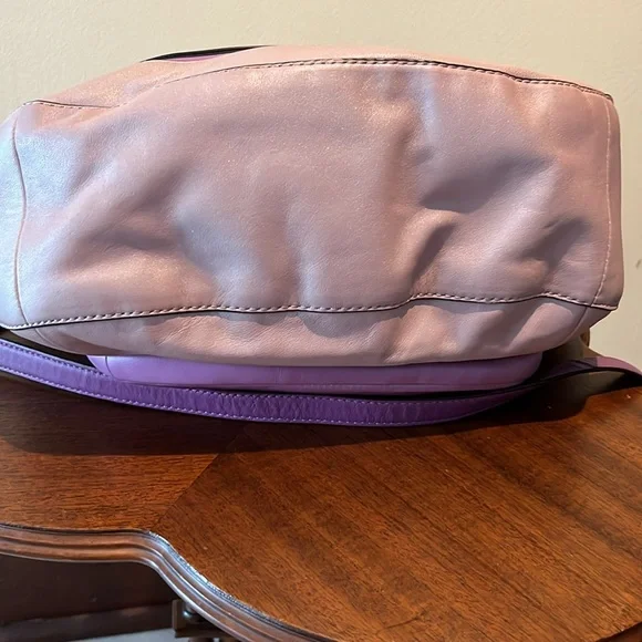 Coach  Kristin satchel  shoulder/Crossbody bag  color block Pearl Violet/ purple - Picture 12 of 17